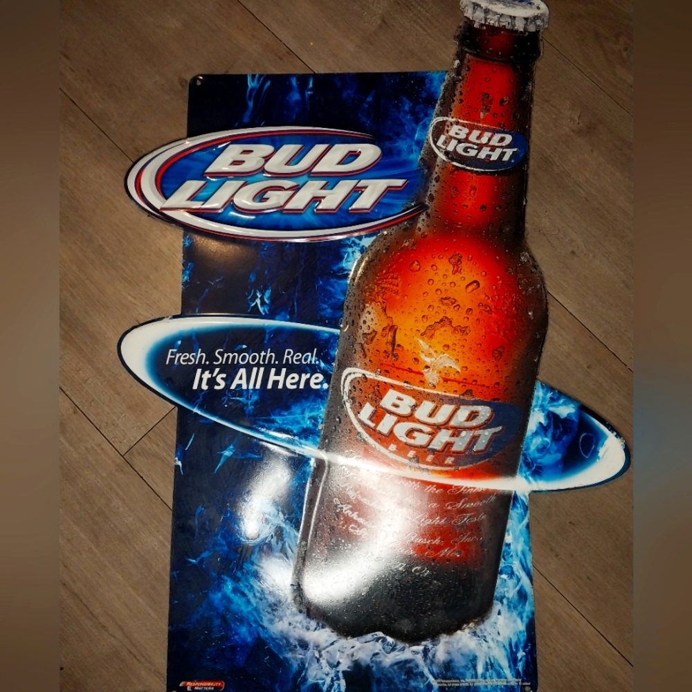 Vintage Budlight Sign Metal